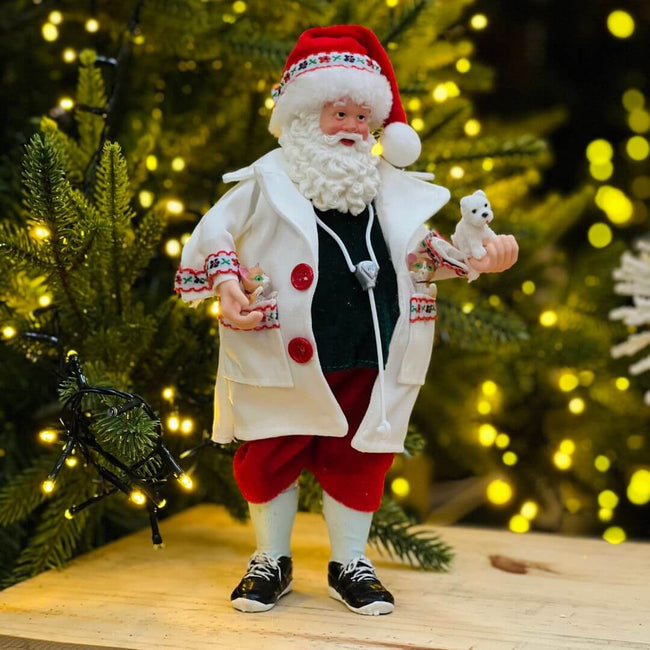 Papai Noel Natal Veterinario (vermelho Verde) - 29x10cm